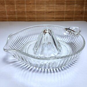 Reamer Ribbed Glass Juicer Reamer with Thumb Handle Textured Bottom L17 Vintage